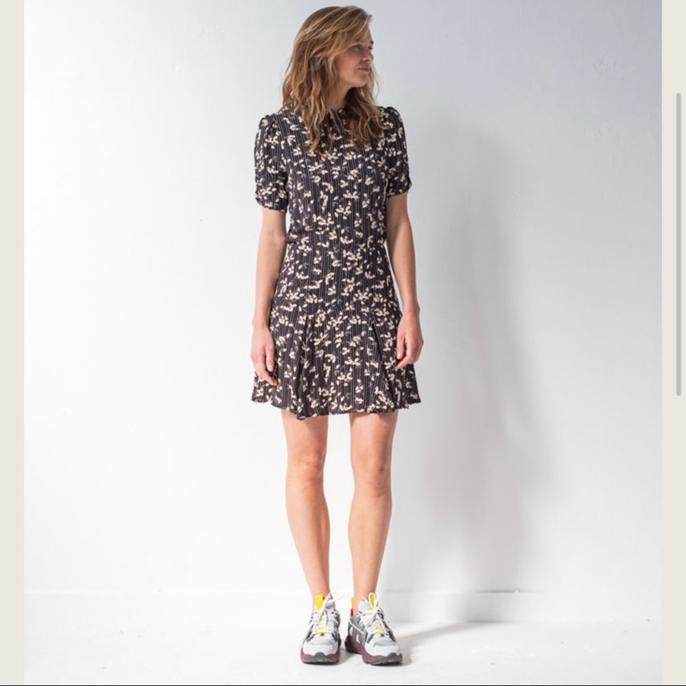 SESSUN O Kee Floral Short Sleeve Cutout Dress